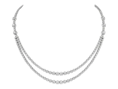 Almasaty Double Layer Diamond Tennis Necklace