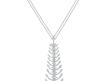 Diamond Feather Pendant Necklace