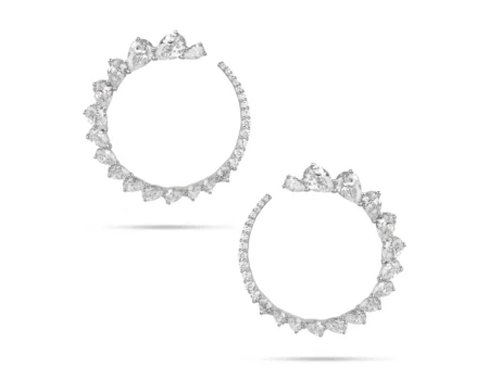 Diamond Graduated Hoop Earrings