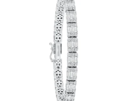 Emerald Shape Diamond Tennis Bracelet