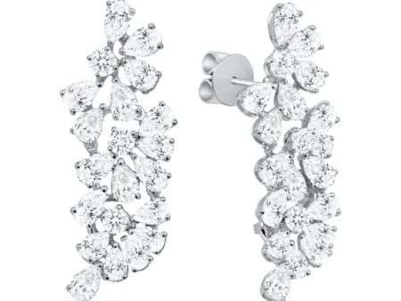 Floral Diamond Crawler Earrings