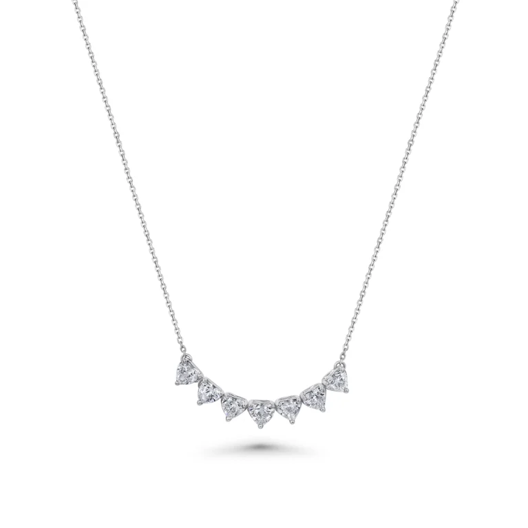 Multi-Heart Shaped Diamond Pendant Necklace