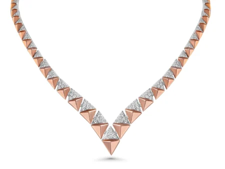 Okre Pyramid Diamond Two-Tone Link Chain Necklace