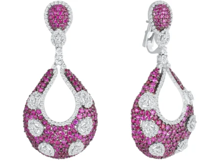 Ruby & Diamond Statement Drop Earring