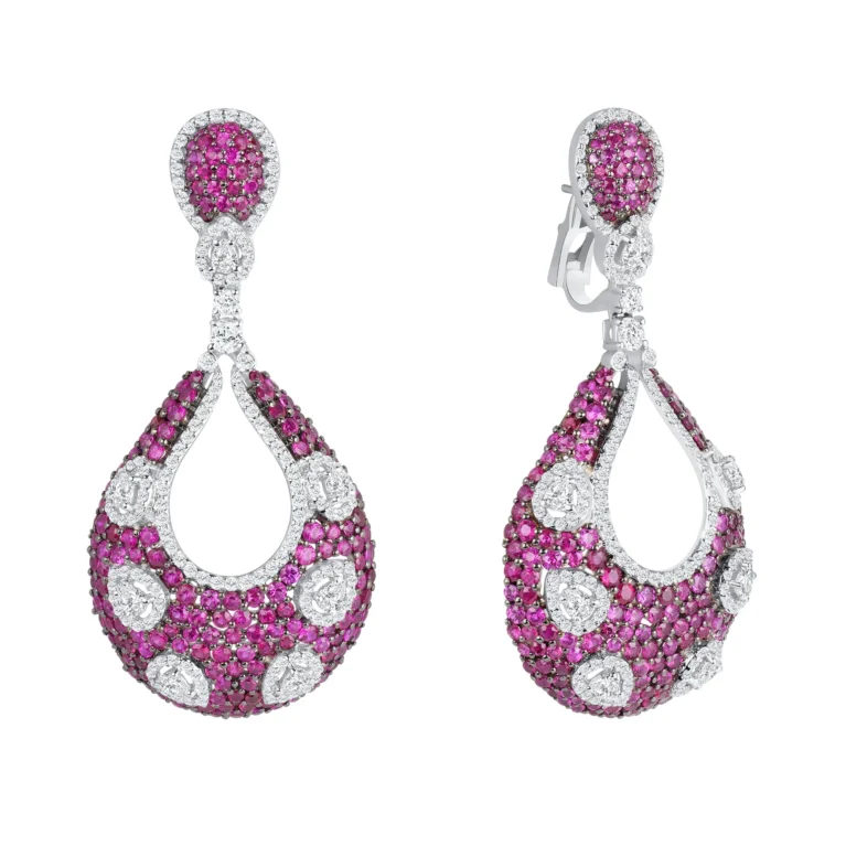 Ruby & Diamond Statement Drop Earring