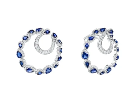 Sapphire & Diamond Duo Hoop Earrings