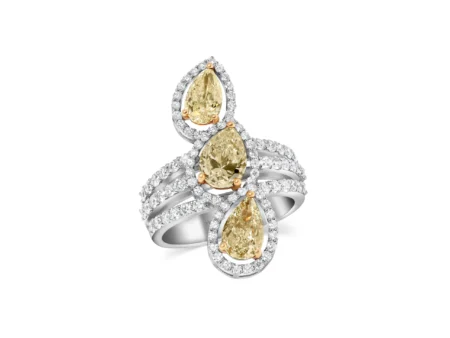 Trio Yellow Diamond & Diamond Statement Ring