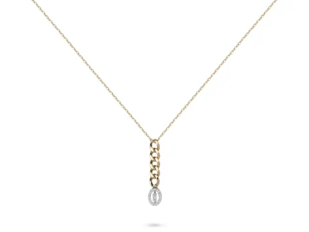 Cuban Link Diamond Round Pendant Necklace