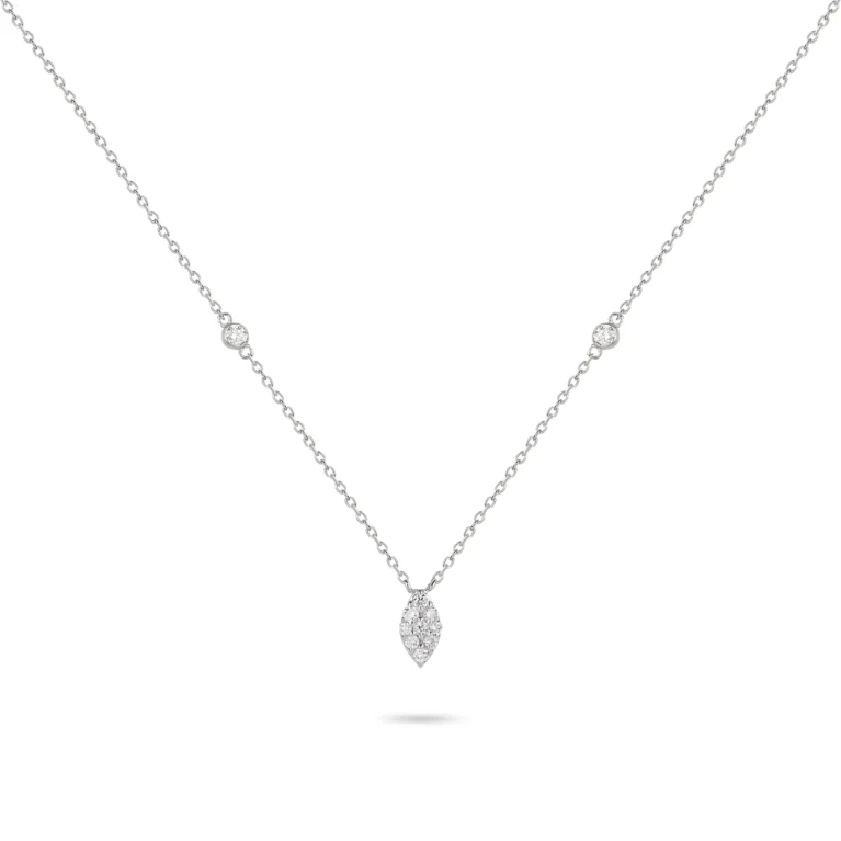 Marquise Shaped Illusion Diamond Necklace