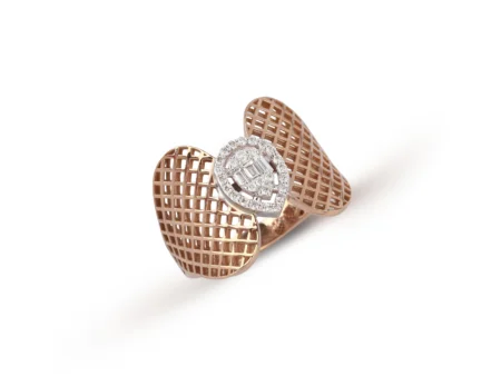 Perforated Band Illusion Diamond Ring