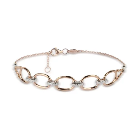 Two-Tone Chain Diamond Bracelet