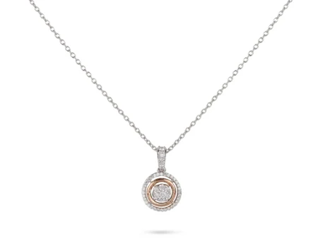 Two-Tone Double Frame Illusion Diamond Necklace